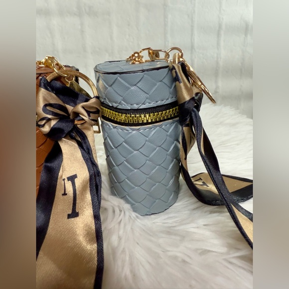 Woven‎ Bucket Bag Charm with Scarf Accent - Picture 9 of 9